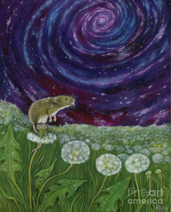 Mouse Painting - Dandelion meadow by Ang El