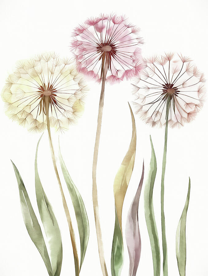 Dandelion Puff Painting by Lisa S Baker - Fine Art America