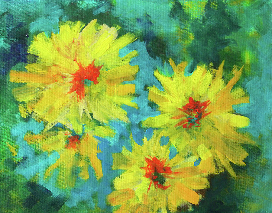Dandelion Spring Painting by Nancy Merkle