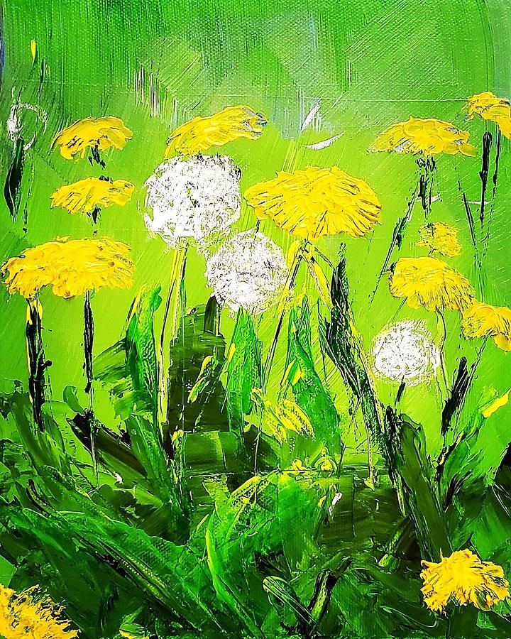 Dandelions Painting by Amy Kuenzie