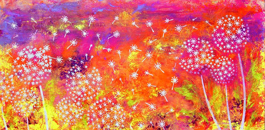 Dandelions and Alliums Painting by Patty Kay Hall