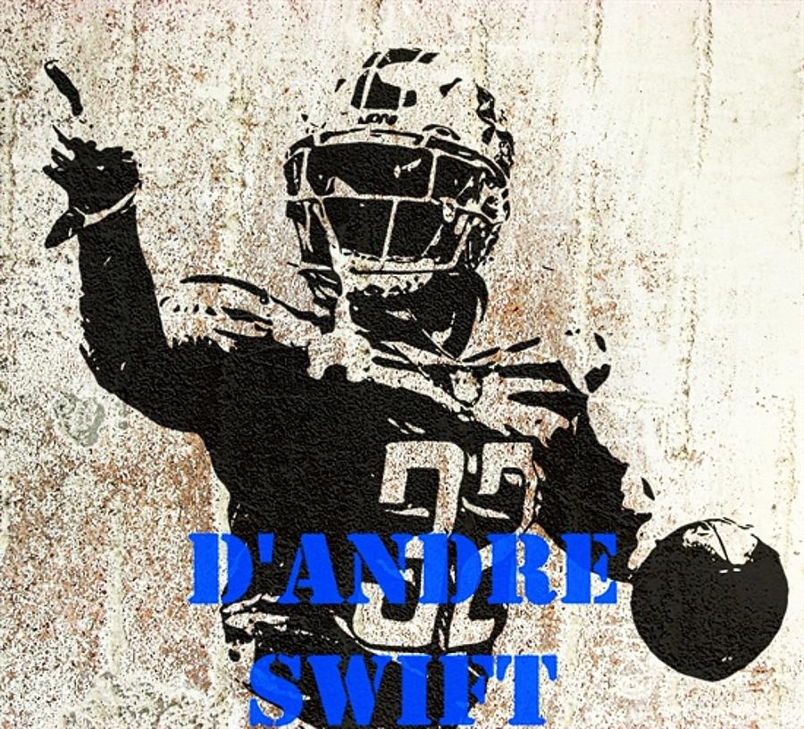 D'Andre Swift Lions RB. Digital Art by Bob Smerecki - Fine Art America