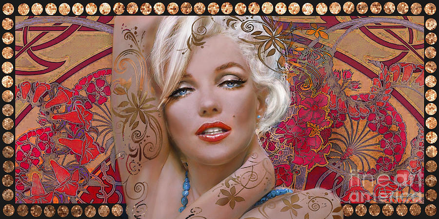 Marilyn Monroe Digital Art - Danella Students 2 red by Theo Danella