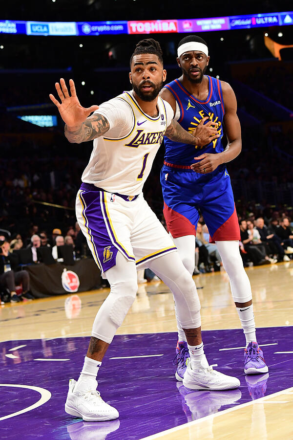 Dangelo Russell and Justin Holiday Photograph by Adam Pantozzi