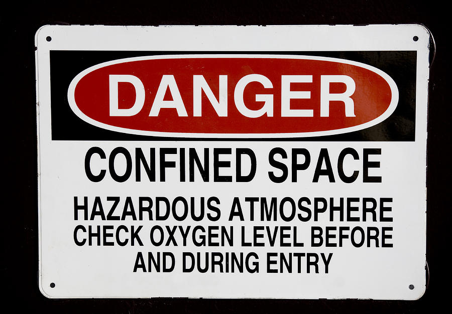 Danger confined space sign Photograph by Carterdayne