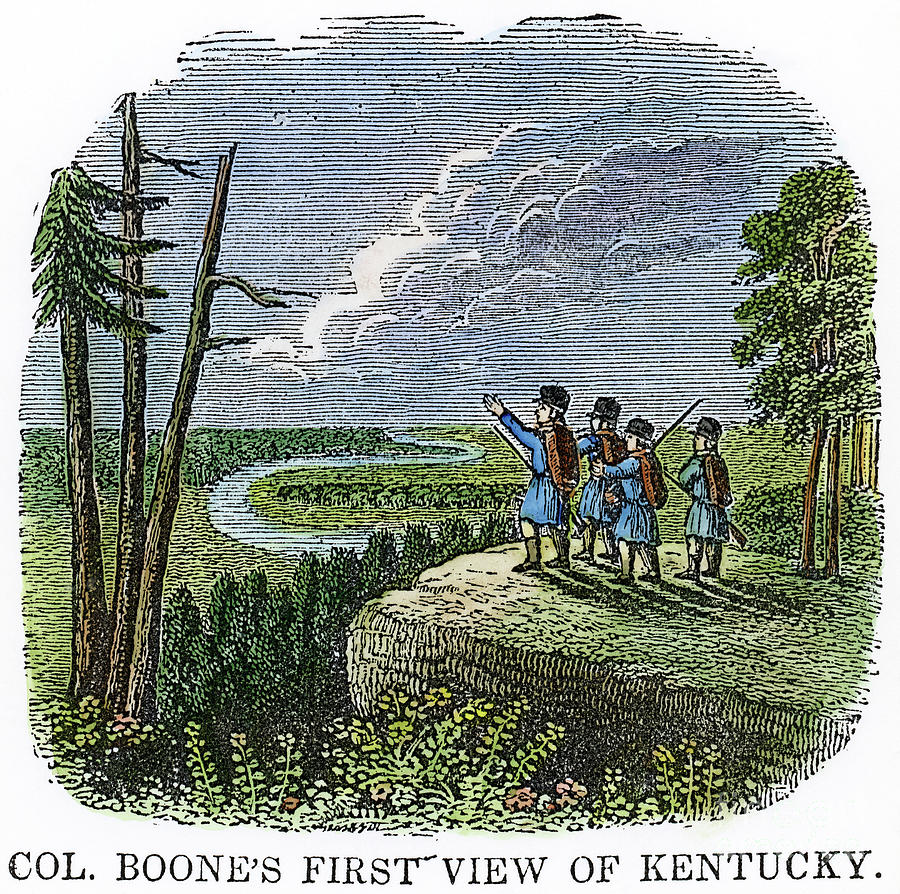 Daniel Boones first view of Kentucky Photograph by Granger