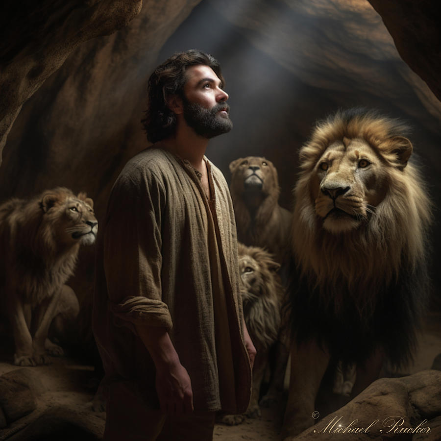 Daniel in Den of Lions Digital Art by Michael Rucker - Pixels