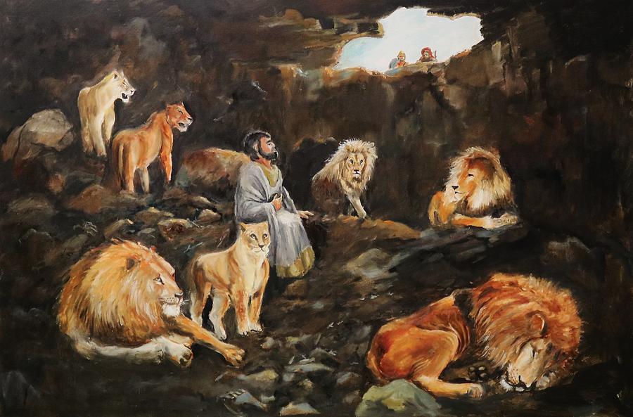 Daniel In The Lion S Den Painting By Danny Helms   Daniel In The Lions Den Danny Helms 