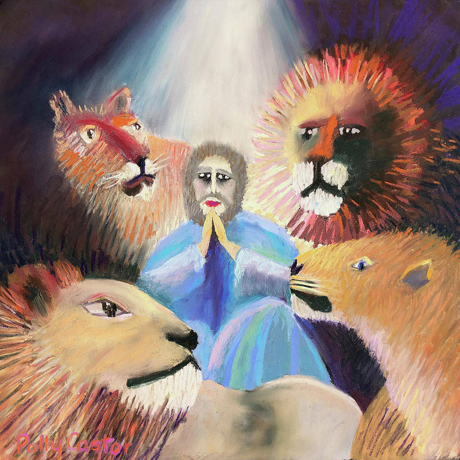 Daniel in the Lions Den Painting by Polly Castor