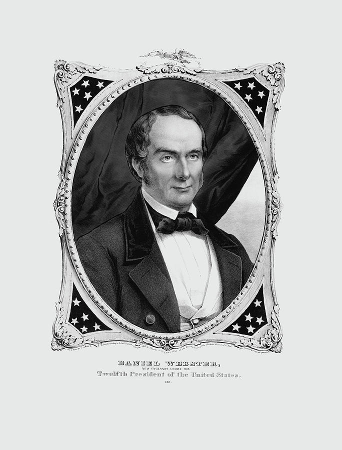 Daniel Webster Lithograph Portrait - 1847 Drawing by War Is Hell Store