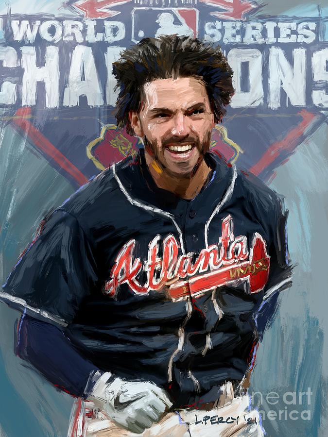 Dansby Swanson - Braves  Painting by Lee Percy
