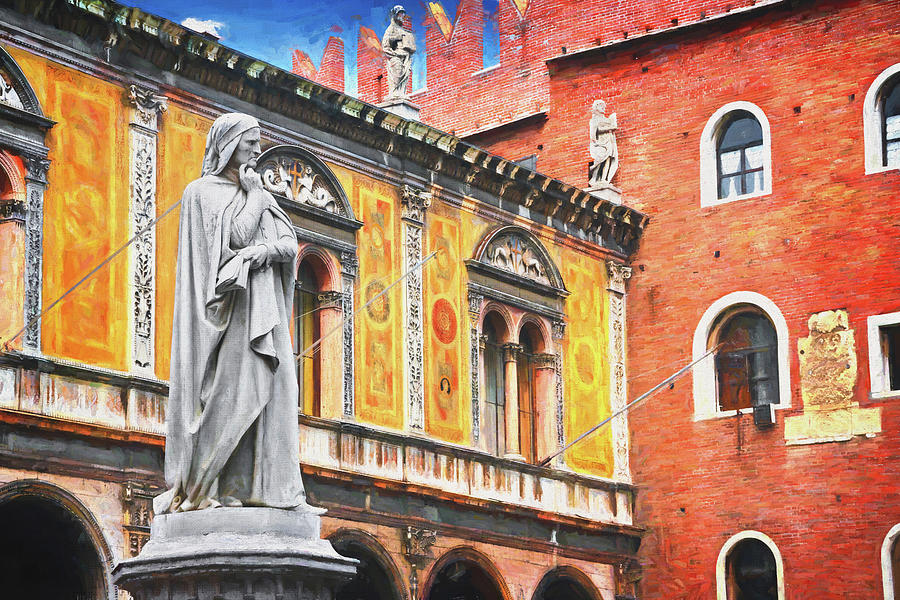 Dante Alighieri Piazza dei Signori Verona Italy by Carol Japp