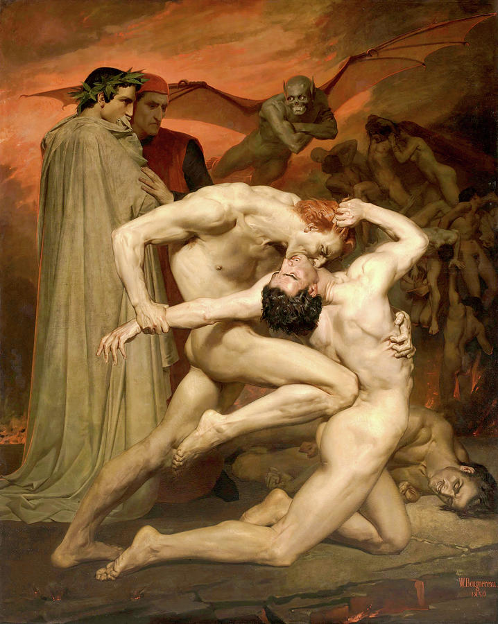 Dante And Virgil In Hell Painting