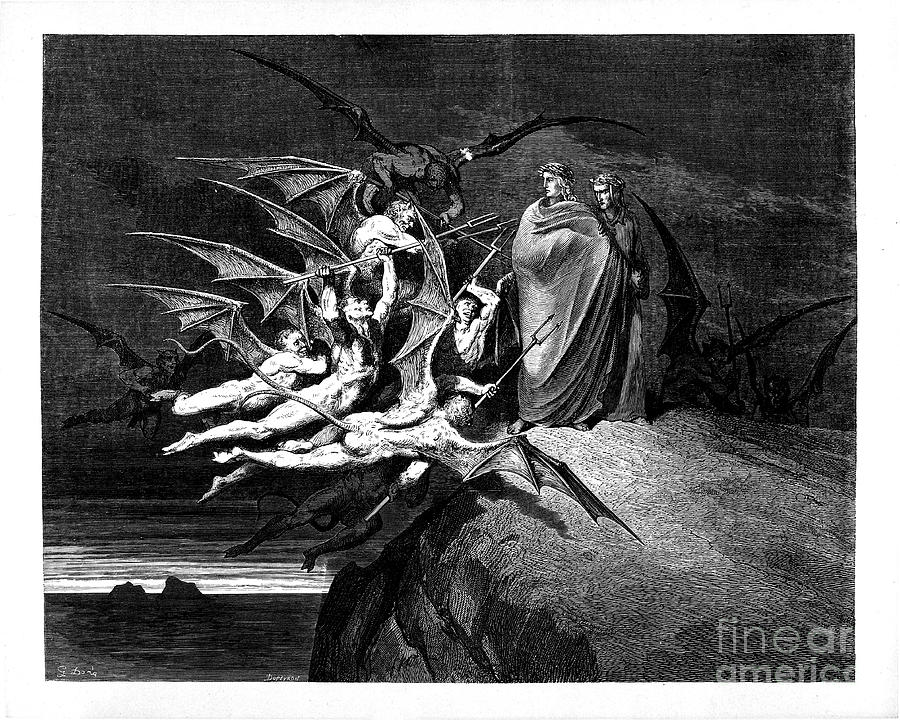 Gustave Dore Photograph - Dante Inferno by Dore t38 by Historic illustrations
