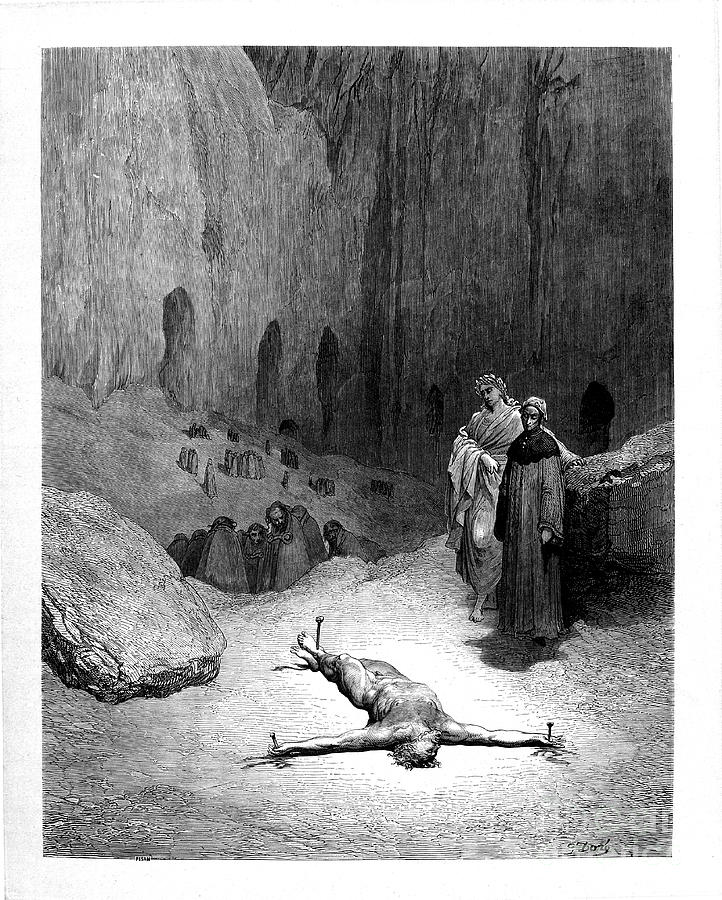 Fourteenth Century Photograph - Dante Inferno by Dore t44 by Historic illustrations