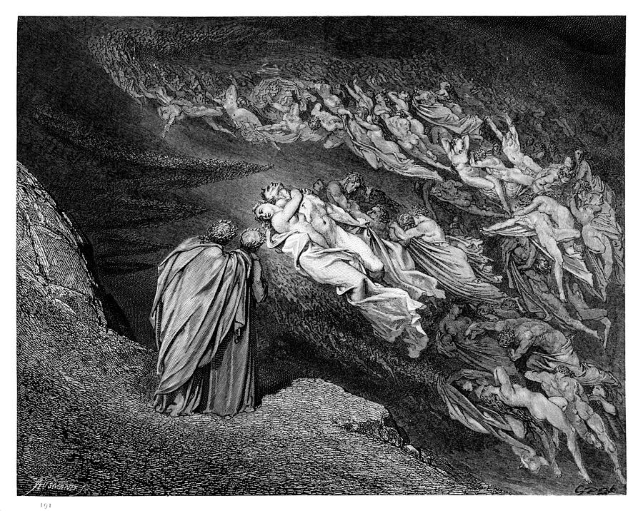 Dantes Inferno engraving Drawing by Thepalmer