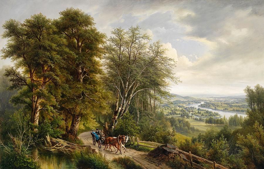 Horse Painting - Danube Landscape With A View Of Nussdorf by Mountain Dreams