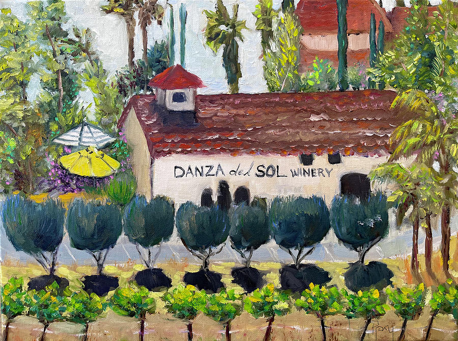 Danza del Sol Winery Painting by Roxy Rich
