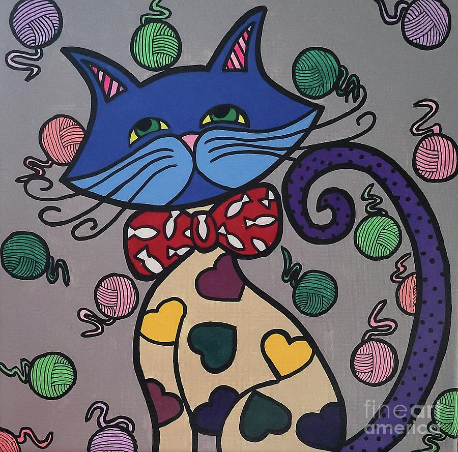 Dapper Cat Painting by Elena Pratt