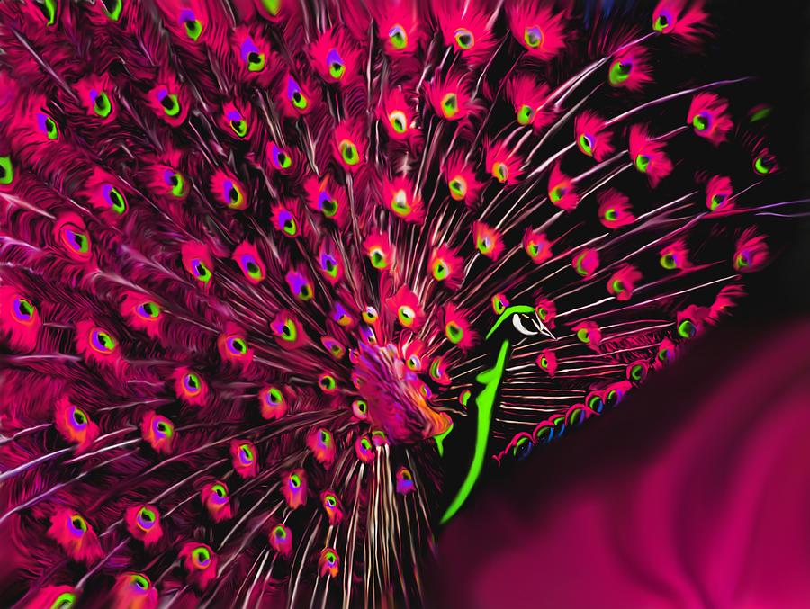 Peacock Digital Art - Dare To Be Different by Karen Sheltrown