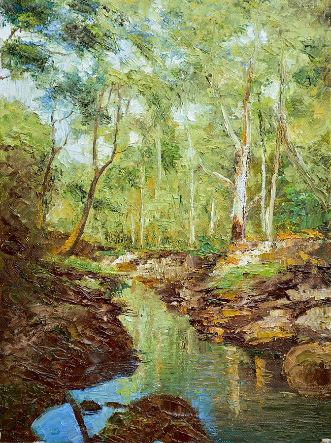 Darebin Creek Crossing at Alphington east of Melbourne Painting by Dai Wynn