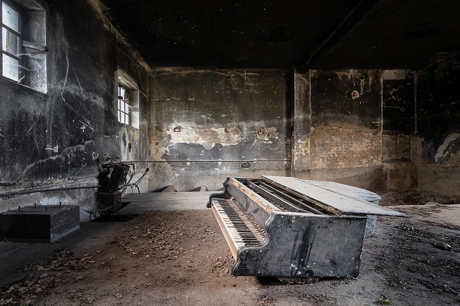 Dark and Abandoned Piano Photograph by Roman Robroek