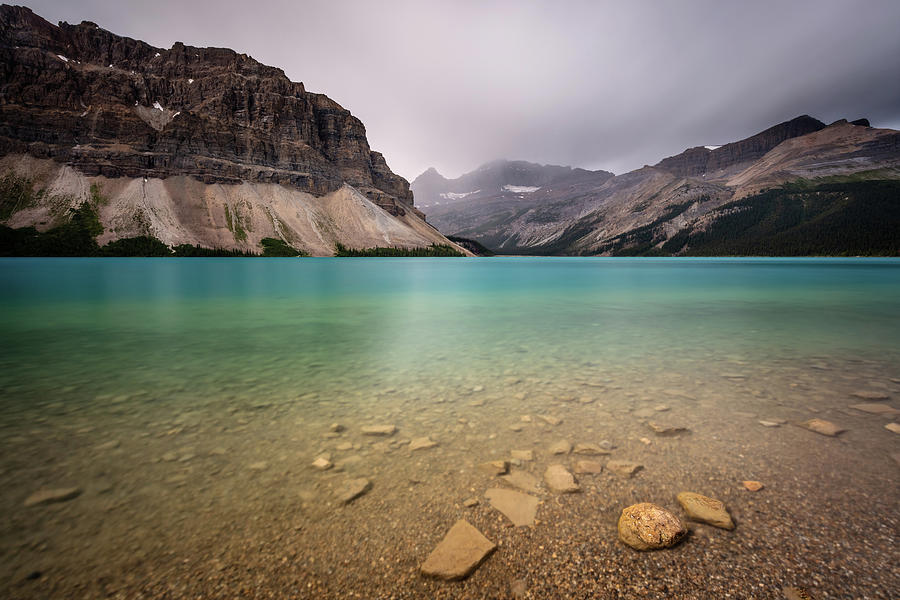 Dark and Gloomy Bow Lake Photograph by Pierre Leclerc Photography