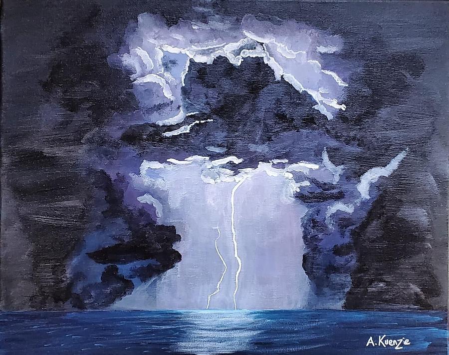 Dark and Stormy Night Painting by Amy Kuenzie