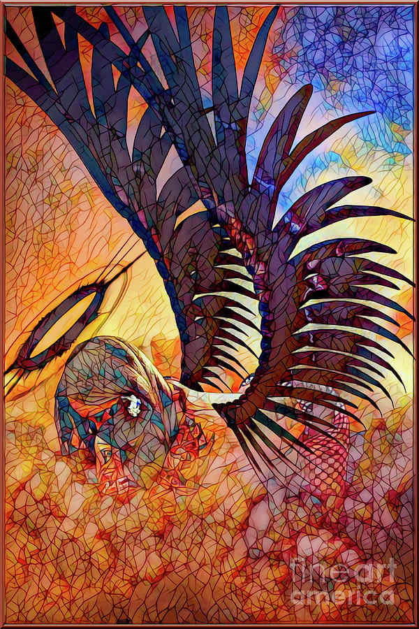 Dark Angel Stained Glass Digital Art by Recreating Creation
