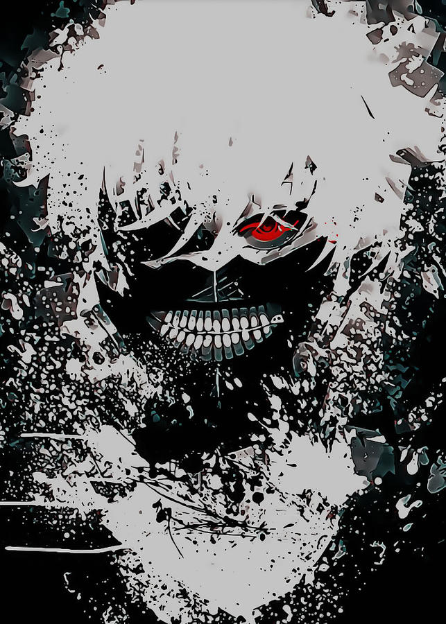 dark anime tokyo Ghoul Digital Art by Michael Anime