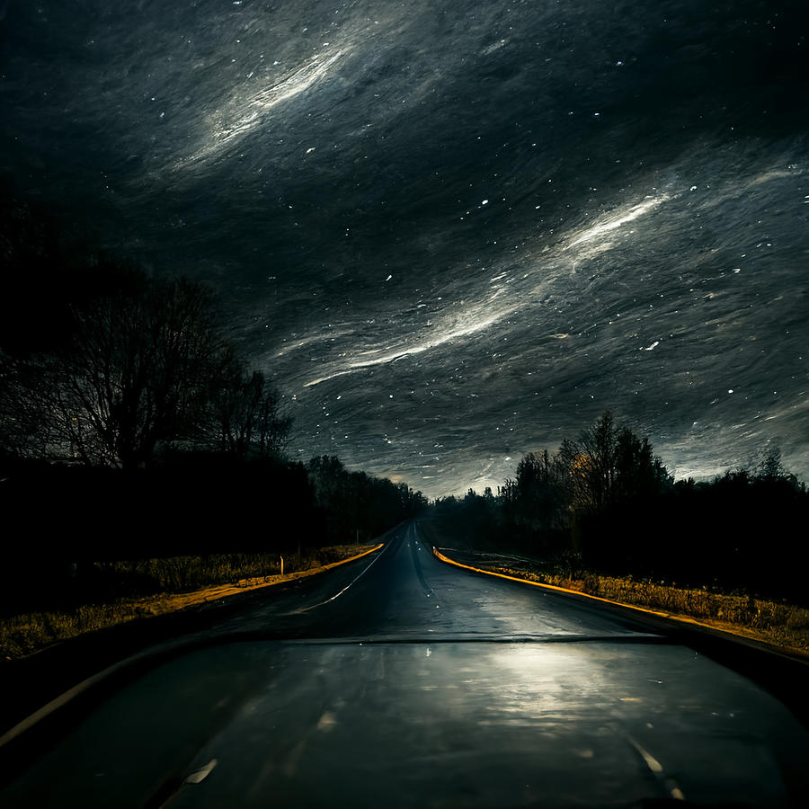 Dark, Black Thinking Roads Digital Art by Amanda Crawford - Fine Art ...