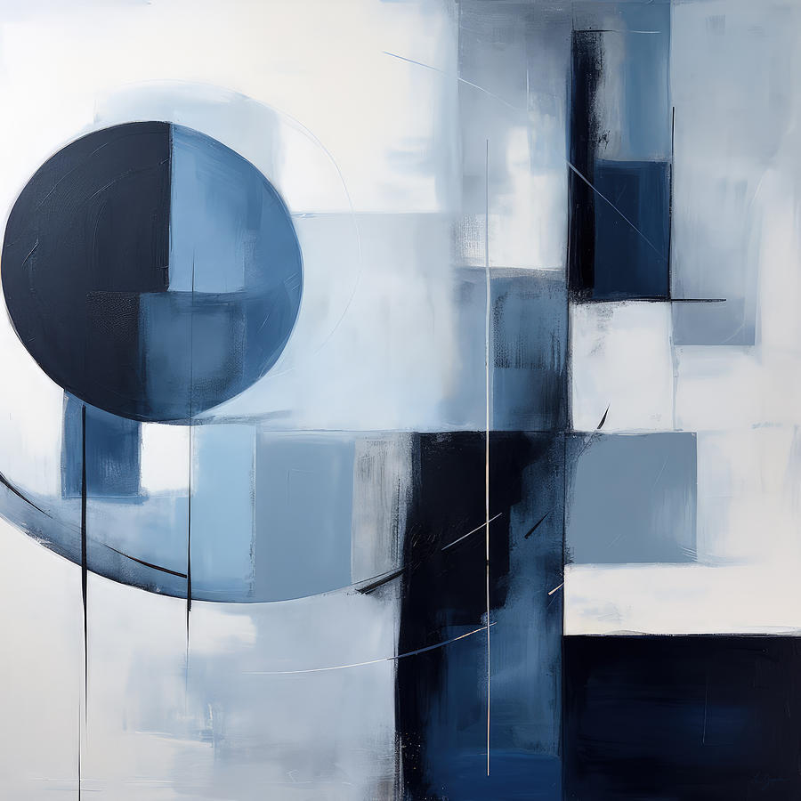 Dark Blue Abstract Art Painting