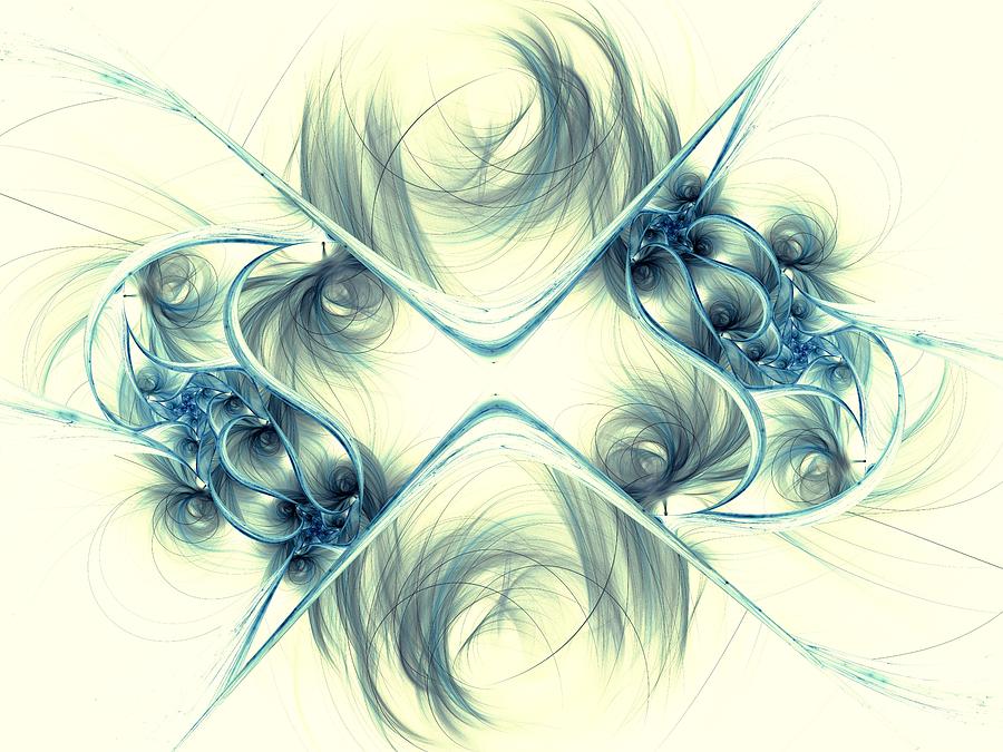 Dark blue fractal flower pattern Photograph by Fbatista72