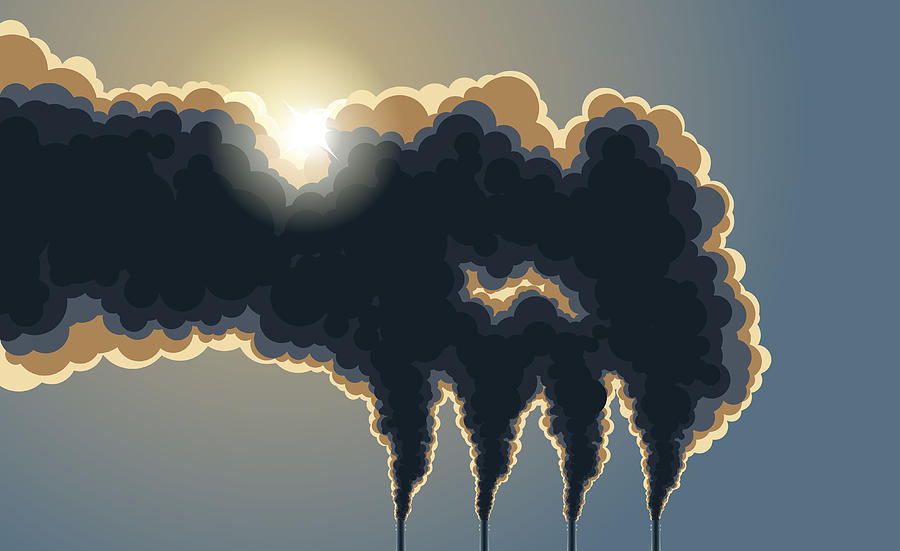 Dark Chimneys Pollution Smoke Drawing by Jobalou