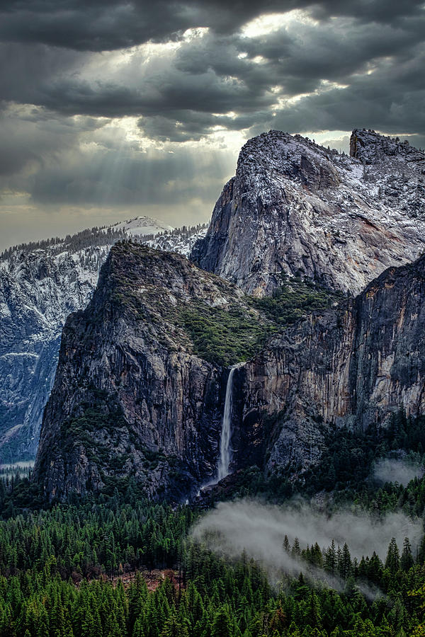 Dark Clouds over Bridalveil Fall Photograph by Romeo Victor