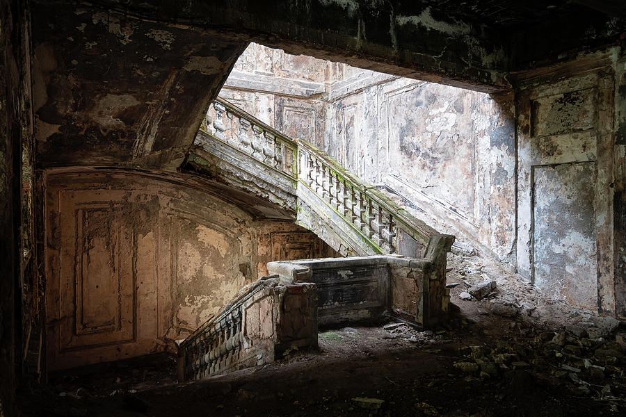 Dark Concrete Stairs Photograph by Roman Robroek