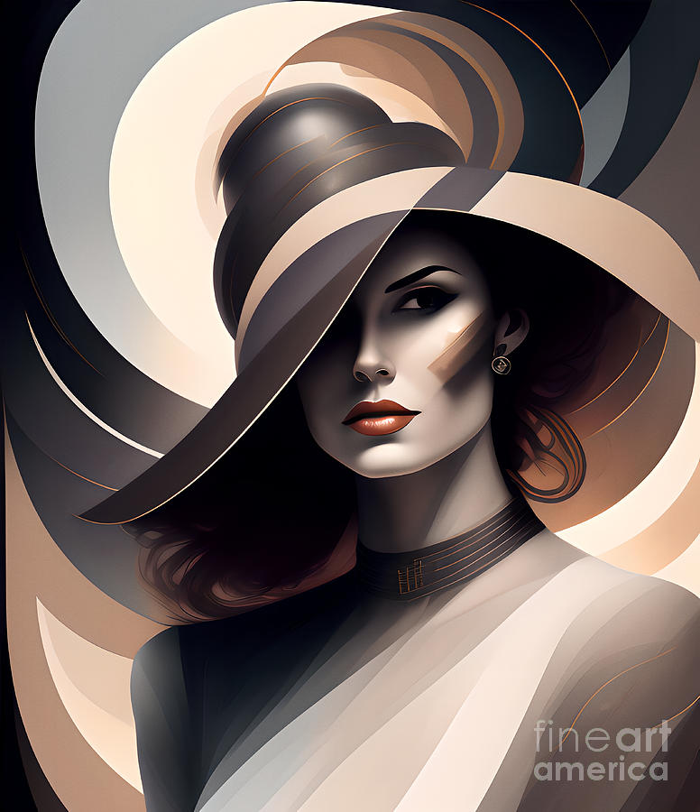 Dark Elements Woman With Hat Portrait 3 Digital Art by Philip Preston