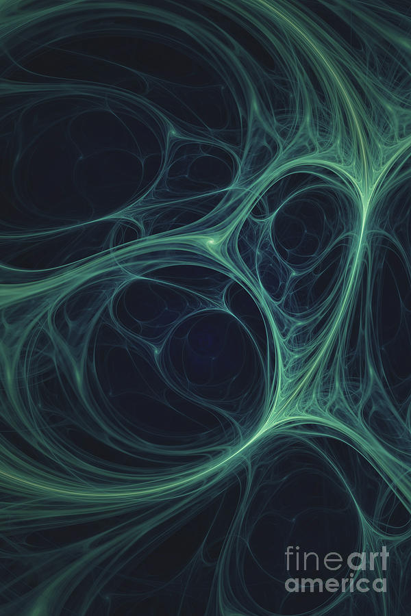 Dark Emerald Web. Digital Abstract Art  Digital Art by Stephen Geisel
