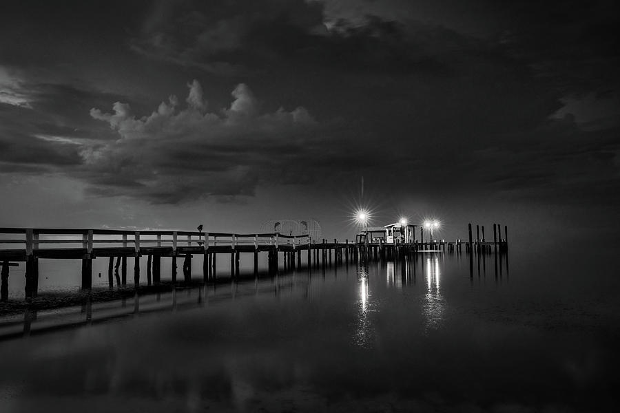 Dark Fishing Pier Photograph by Bill Frische