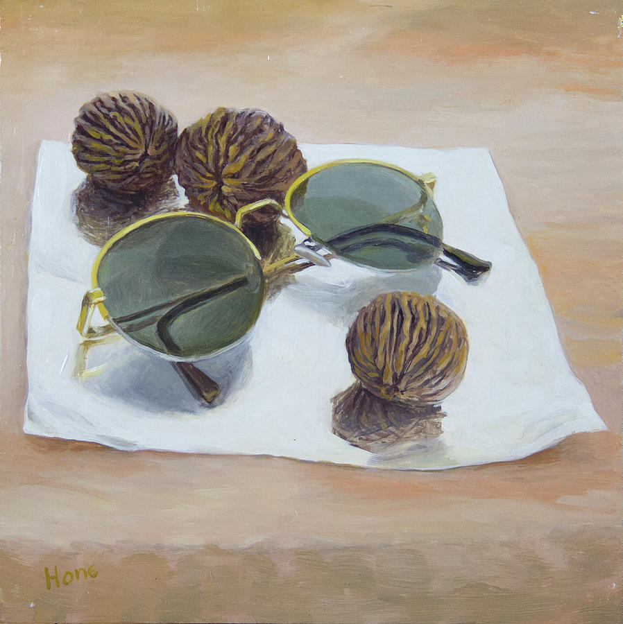 Dark Glasses and Walnuts Painting by Hone Williams