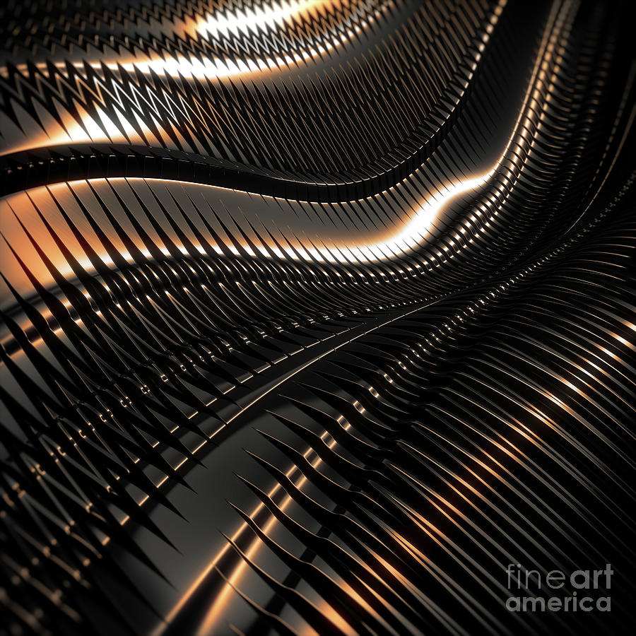 Dark Gold Metal Pattern Photograph by Konstantin Sevostyanov