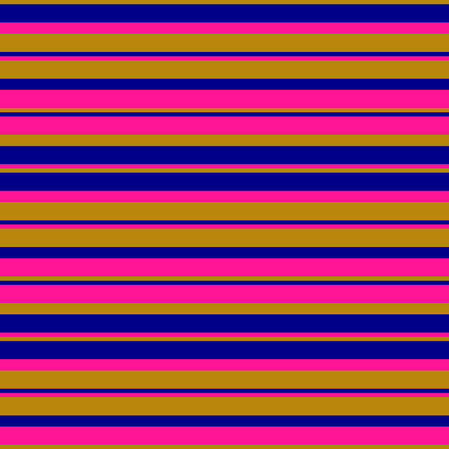Abstract Digital Art - Dark Goldenrod, Dark Blue, and Deep Pink Colored Striped/Lined Pattern by Aponx Designs