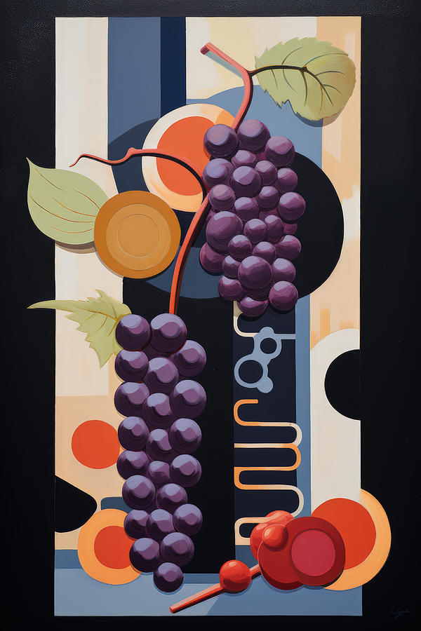 Dark Grapes Art Painting by Lourry Legarde