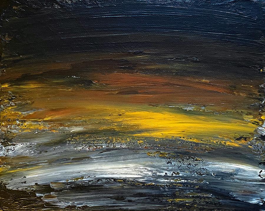 Dark Horizons Abstract Painting by Amelia Pearn