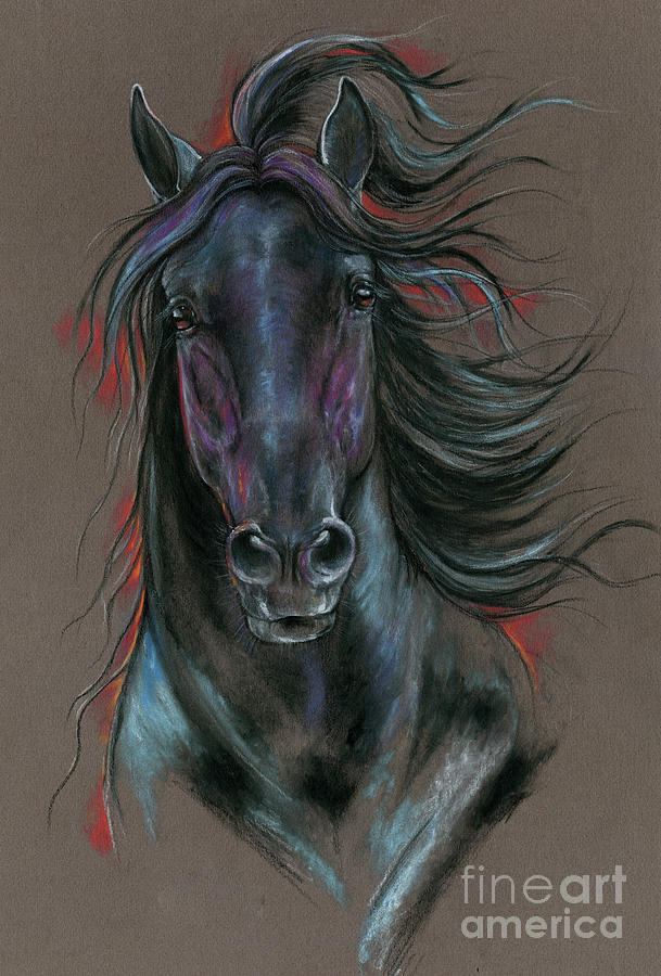 Dark horse 2020 11 15 Pastel by Ang El