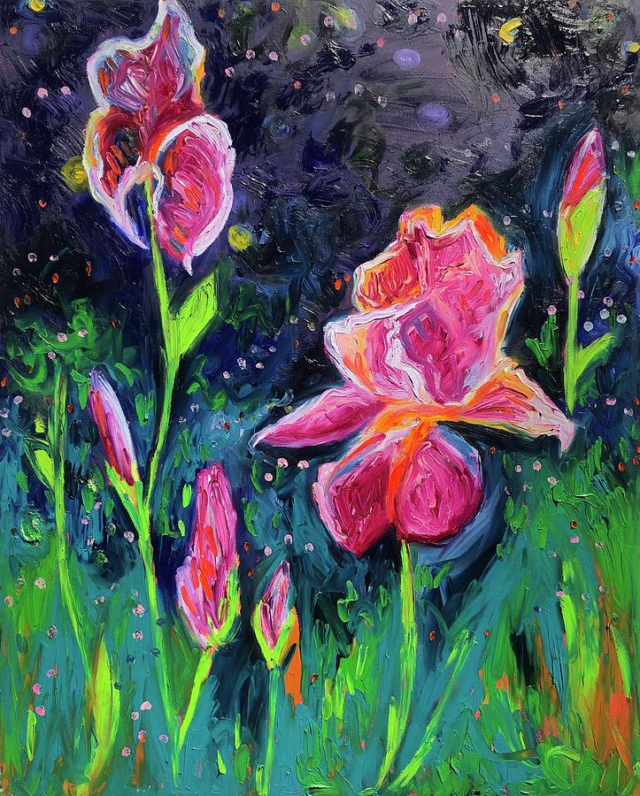 Dark Irises Painting by Chiara Magni