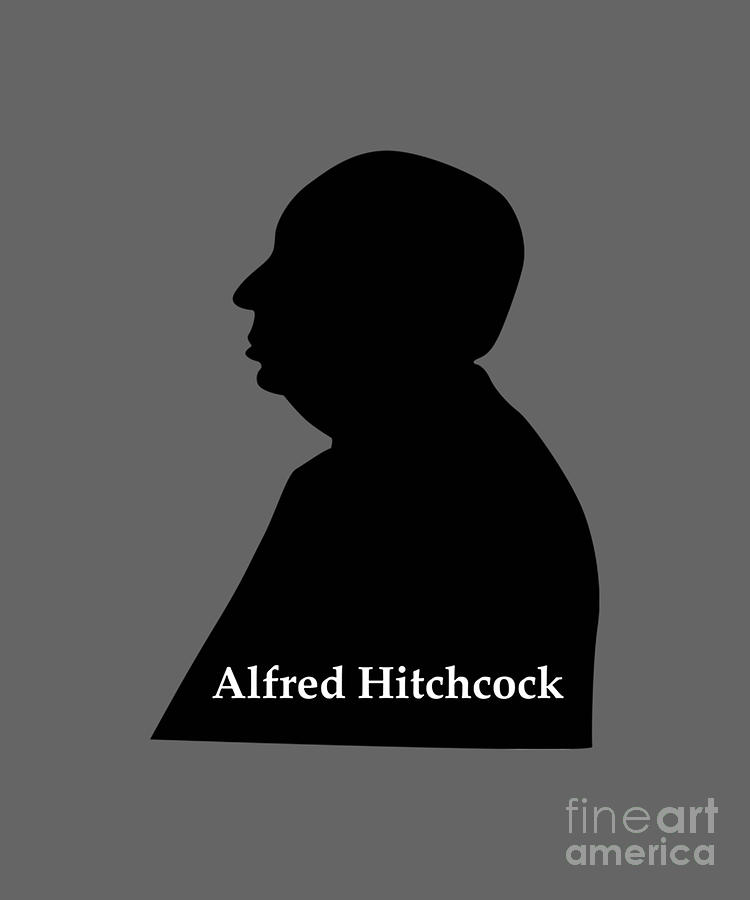 Dark Line Artwork Silhouette of Alfred Hitchcock Tapestry - Textile by ...