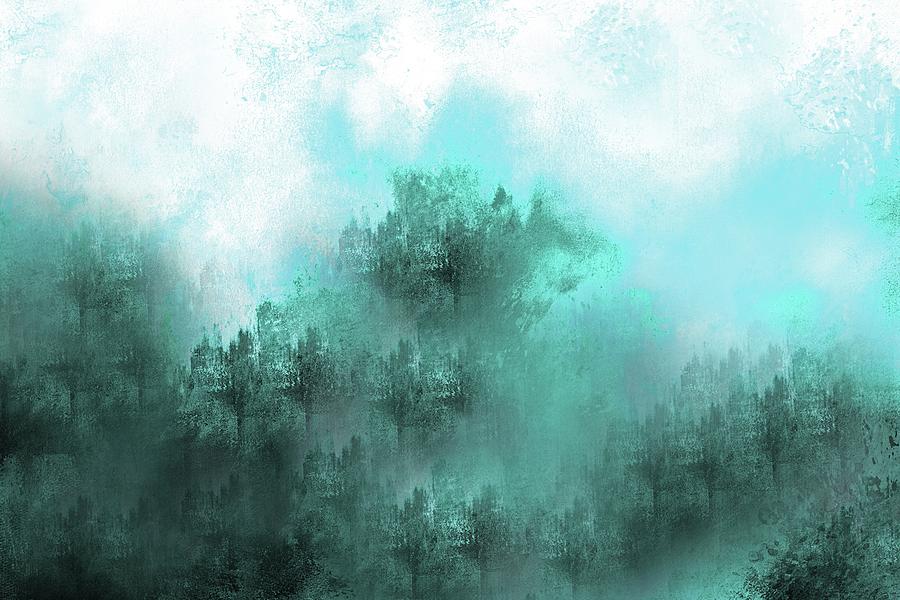 Dark Misty Forest Digital Art By Linda Brody