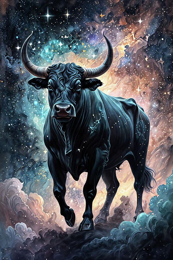 Taurus, Zodiac Original Painting, outlet Astrology, Signs, Constellations, Galaxy, Night Sky, Space, Painting, Art, Original Art, Astrological