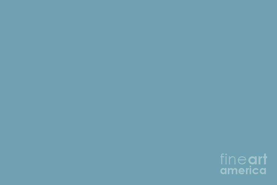 Dark Pastel Blue Solid Color Behr 2021 Color of the Year Accent Shade Yacht Blue S490-4 Digital Art by PIPA Fine Art - Simply Solid